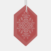 季節のクリスマスの北欧のスノーフレーク・アート ガラスオーナメント (正面右)