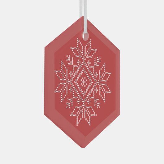 季節のクリスマスの北欧のスノーフレーク・アート ガラスオーナメント (正面右)