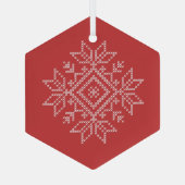 季節のクリスマスの北欧のスノーフレーク・アート ガラスオーナメント (裏面)