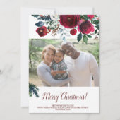 季節のクリスマスの水の色のフローラブーケの写真 シーズンカード (正面)