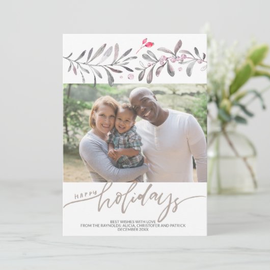 季節のクリスマスウォーターカラーのミスタントーの写真 シーズンカード (スタンド正面)