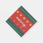 季節のクリスマスニットデコカスタムール文字 スタンダードランチョンナプキン (角)