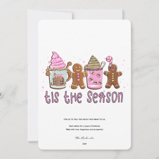 季節のクリスマス ホリデー カード (正面)