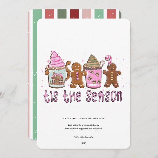 季節のクリスマス ホリデー カード (正面/裏面)