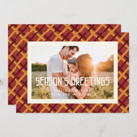 季節のグリーティング ミッドセンチュリー フォト シーズンカード (正面/裏面)