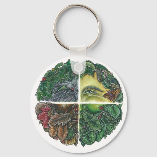 季節のグリーンマン キーホルダー (正面)