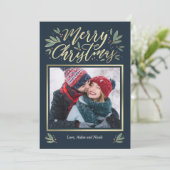 季節のグロー編集可能カラークリスマスカード シーズンカード (スタンド正面)