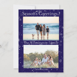 季節のサンタ目撃フォトクリスマスフラット カード