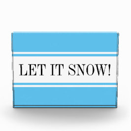 季節のスカイブルーホワイト"LET IT SNOW"文字 フォトブロック