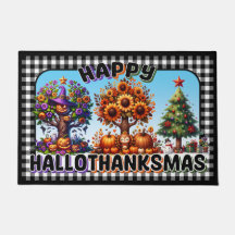 季節のハロウィンドアマットと"HalloThanksMas"