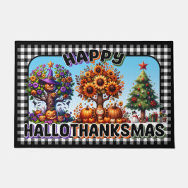季節のハロウィンドアマットと"HalloThanksMas" ドアマット