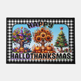 季節のハロウィンドアマットと"HalloThanksMas" ドアマット