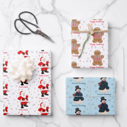 季節のパーソナライズされた贈り物ラベル ラッピングペーパーシート