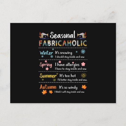 季節のファブリックマニア 春 夏 秋 冬 ポストカード (正面)