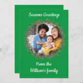 季節のフォトファミリークリスマス シーズンカード (正面/裏面)