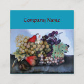 季節のフルーツのブドウと梨の鮮やかな青 スクエア名刺 (裏面)