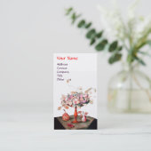 季節のフルーツの花葉花梨モノグラムピンク 名刺 (スタンド正面)