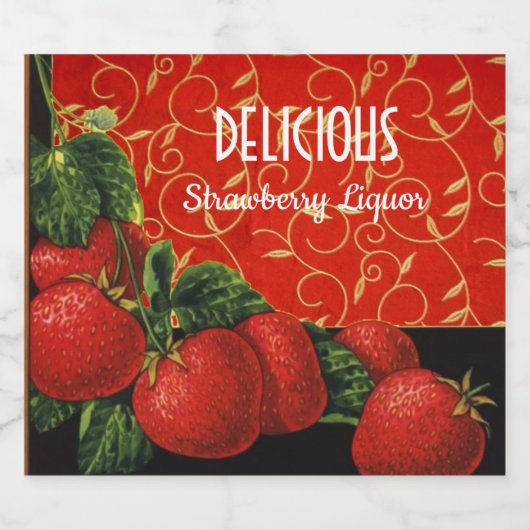 季節のフルーツ、いちごリキュール リキュールボトルラベル (シングルラベル)
