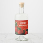 季節のフルーツ、いちごリキュール リキュールボトルラベル (正面)