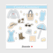 季節のプランナーステッカーパック、沿岸夏 シール (シート)