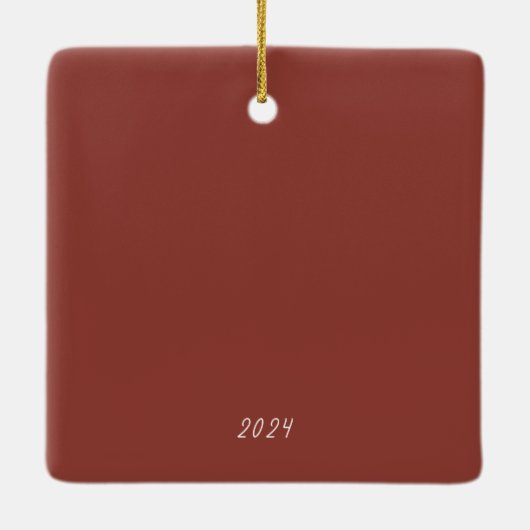 季節のホリデーグリーンの写真 セラミックオーナメント (裏面)