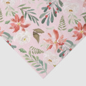 季節のホリーベリーポインセチアのパステルパターン 薄葉紙 (詳細)