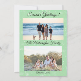 季節のボーブルファミリーフォトクリスマスフラット カード