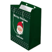 季節のモダンサンタクロースのメリークリスマス ミディアムペーパーバッグ (裏面アングル)