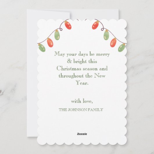 季節のヤドリギの水彩クリスマスホリ シーズンカード (裏面)