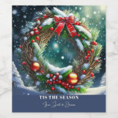 季節のリース ワインラベル (シングルラベル)