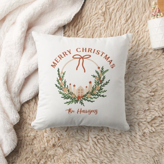 季節の不祥事メリークリスマスパーソナライズされた クッション (ブランケット)
