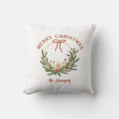 季節の不祥事メリークリスマスパーソナライズされた クッション (正面)