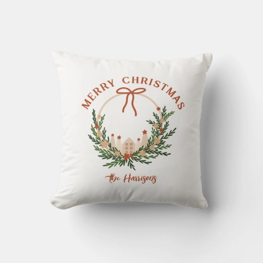 季節の不祥事メリークリスマスパーソナライズされた クッション (正面)