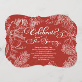 季節の休日のパーティの招待状を祝って下さい 招待状 (正面/裏面)