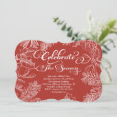 季節の休日のパーティの招待状を祝って下さい 招待状 (スタンド正面)