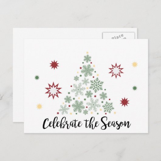 季節の休日の挨拶状を祝って下さい シーズンポストカード (正面/裏面)