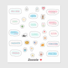 季節の休日プランナーと箇条書き仕訳帳 シール