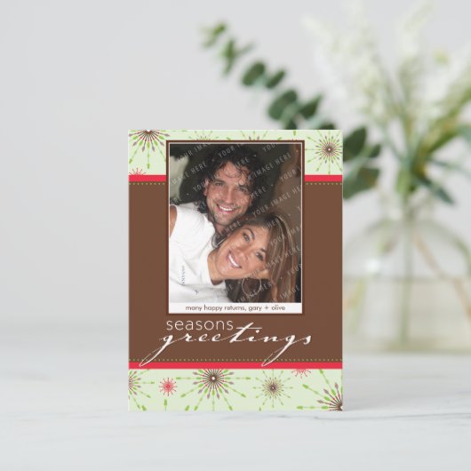 季節の写真ポストカード :: 模様のある雪の結晶 P2 シーズンポストカード (スタンド正面)