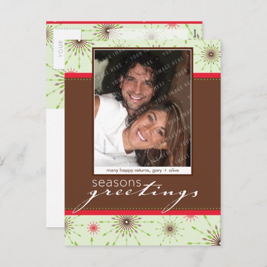 季節の写真ポストカード :: 模様のある雪の結晶 P2 シーズンポストカード (正面/裏面)