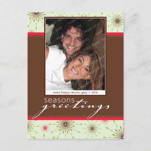 季節の写真ポストカード :: 模様のある雪の結晶 P2 シーズンポストカード (正面)