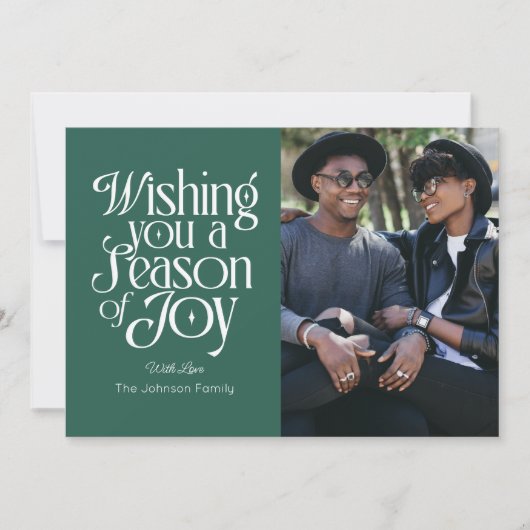 季節の喜び ホリデー フォト カード オーダーメイド (正面)