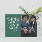 季節の喜び ホリデー フォト カード オーダーメイド (スタンド正面)