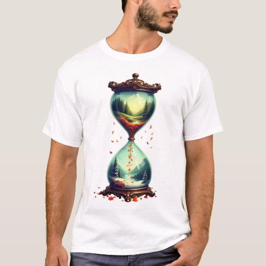 季節の変化の砂時計 Tシャツ (正面)