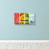 季節の変化の色Quadriptych キャンバスプリント (インサイチュ (ウッドフロア))