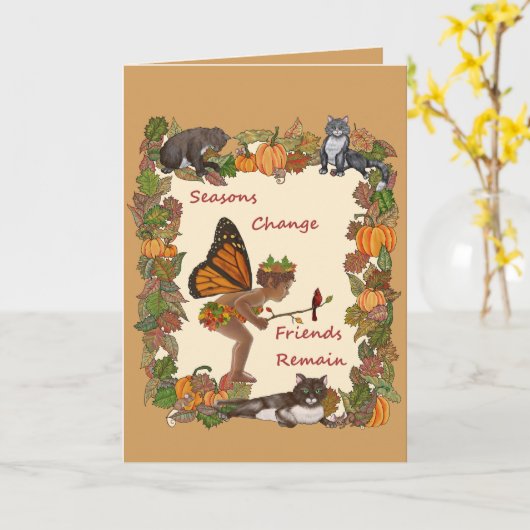 季節の変更 カード (黄色い花)