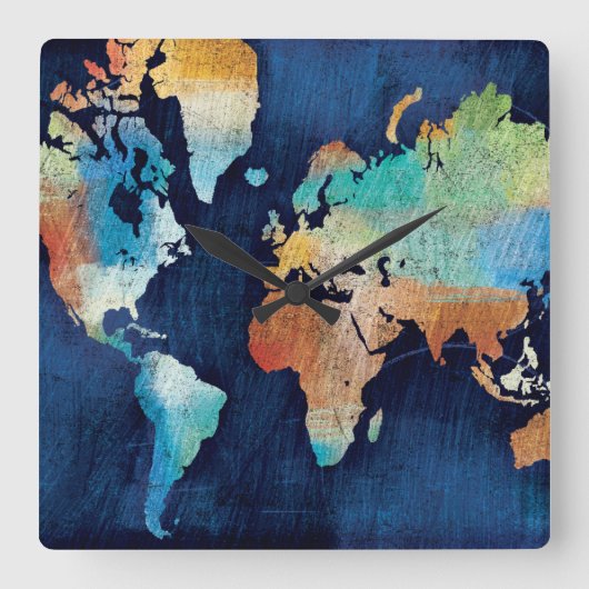 季節の変更 スクエア壁時計 (正面)