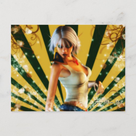 季節の小妖精のモデルテーマ ポストカード (正面)