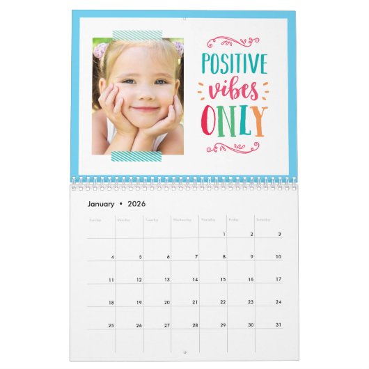 季節の引用文モダンフォトカレンダー カレンダー (1月 2026)