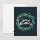 季節の挨拶が添えられたクリスマスリース シーズンカード (正面/裏面)