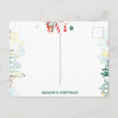 季節の挨拶すべてをクリスマスレッドグリーン シーズンポストカード (裏面)